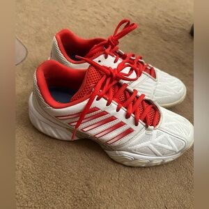 K-Swiss Big Shot court Women's white/ red tennis Athletic Shoes Size 8